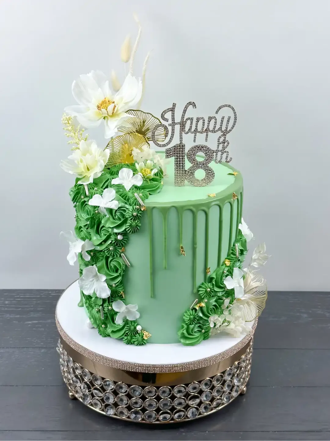 GREEN FLORAL CAKE