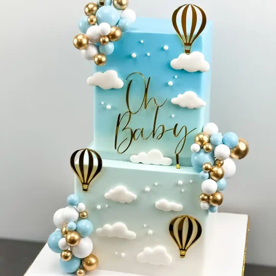 HOT AIR BALLON 2 TIERS CAKE